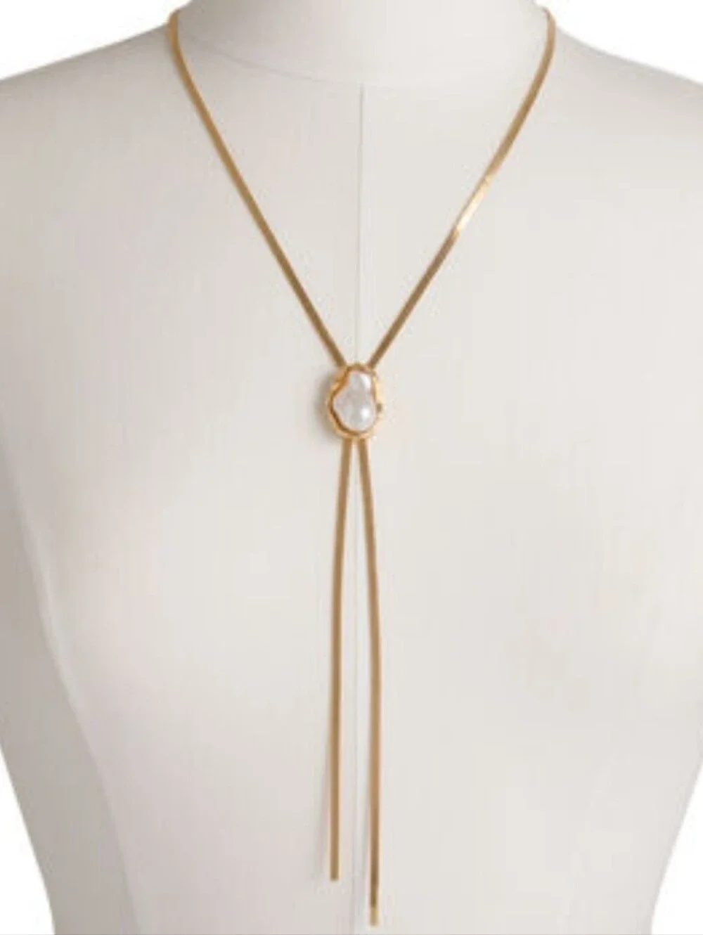 MAYAMAR Gold-Tone Baroque Pearl Tassel Necklace